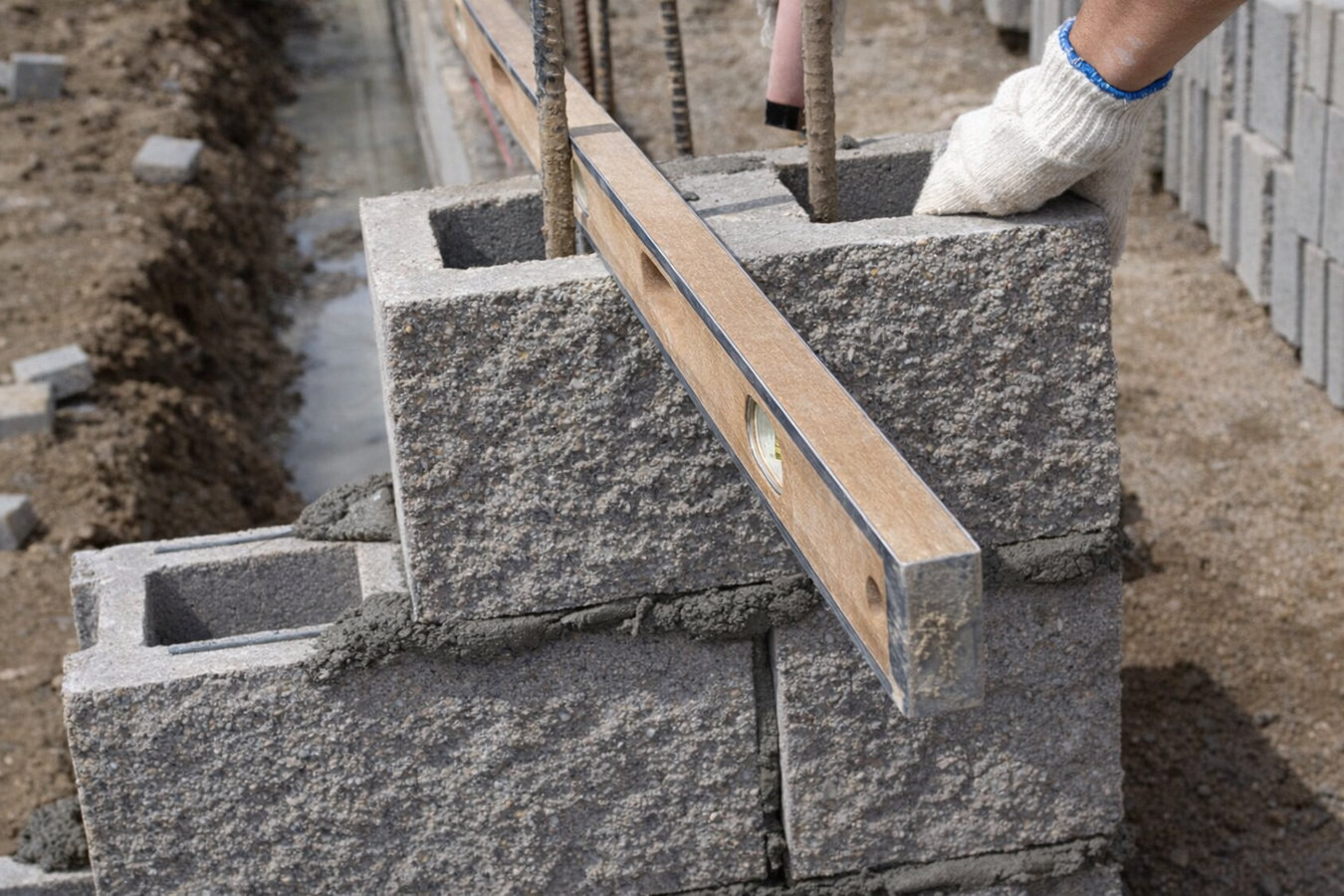 Foundation block wall installation